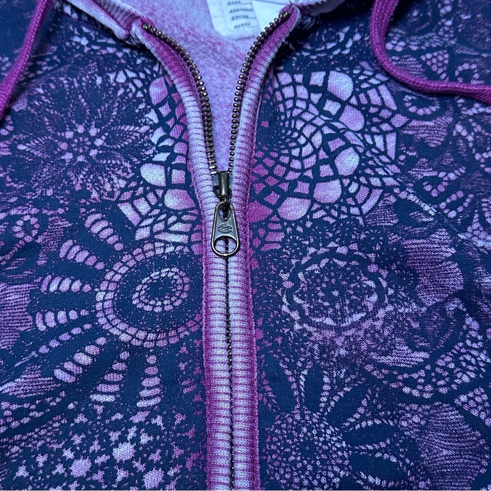 Billabong Vintage Y2K Purple Lace Geometric Burnout Hoodie - Picture 6 of 16